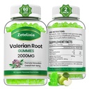 2 Pachet Organic Valerian Root Gummies, Suplimentul Herbal pentru Relaxare & Suport Mood, Gumiile de somn Fără Melatonină pentru adulți, Vegan, Non-GMO, Aroma de mere, 120 Conte