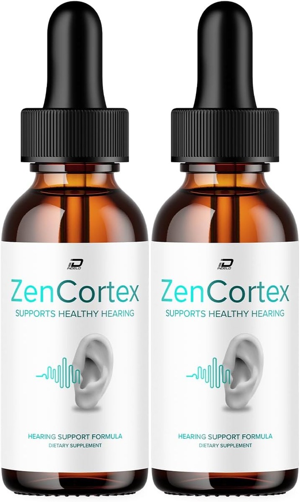 ZenCortex Tinnitus Ear Drops - ZenCortex 24, Zen Cortex Liquid Drops, ZenCortex Reviews, ZenCortex Drops for Ear Relief (2 Pack - 2 Month Supply)