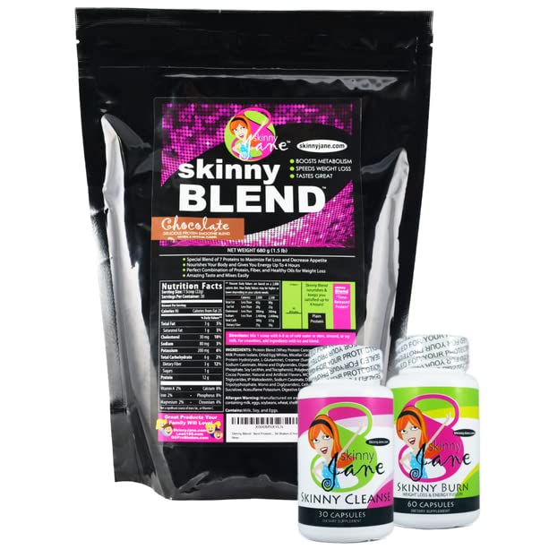 Cel mai bun kit de pierdere in greutate, rapid Slim Kit, Kit Diet, Cele mai bune Shake-uri de proteine gustare pentru femei, Pastile dietetice Suppressant Fat Burner, Curățați și dezintoxicare, pierdere rapidă în greutate, Slăbănog Jane - Ciocolată