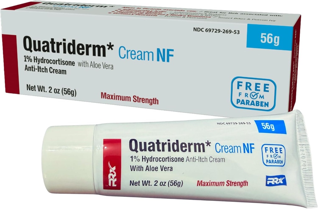 NF Extra Putere 1% Hidrocortizon, cu Aloe Vera, Paraben-Free, Anti-Itch Cream, Erupție cutanată, Utilizat pentru diferite afecțiuni ale pielii - Conține 2 oz Tube
