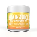 BrainJuice Nootrops Brain Supplement de suport, Gluten pulbere gratuit pentru energie și focalizare, Drink Mix cu L Theanine, Alpha GPC, Vitamina B, Organic Green Ceai extract Cofeina, Peach Mango, 15 Serviri