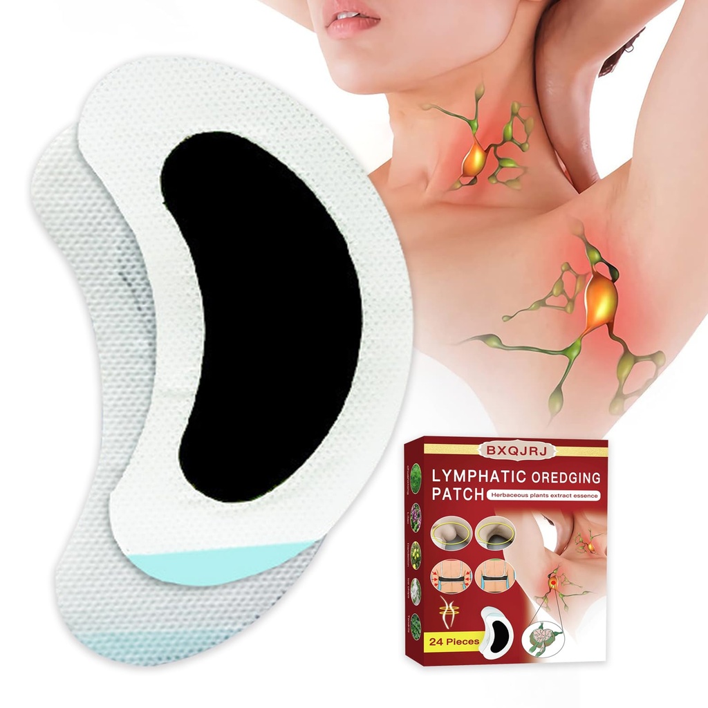 24Pcs/Box Herbal Limph Nodes Patch,Limphatic Drainage Patch/Patches,Herbal Lymphatic Drainage Care Patch,Neck Limph Nodes Patch, Limphatic Masaj pentru bărbați și femei