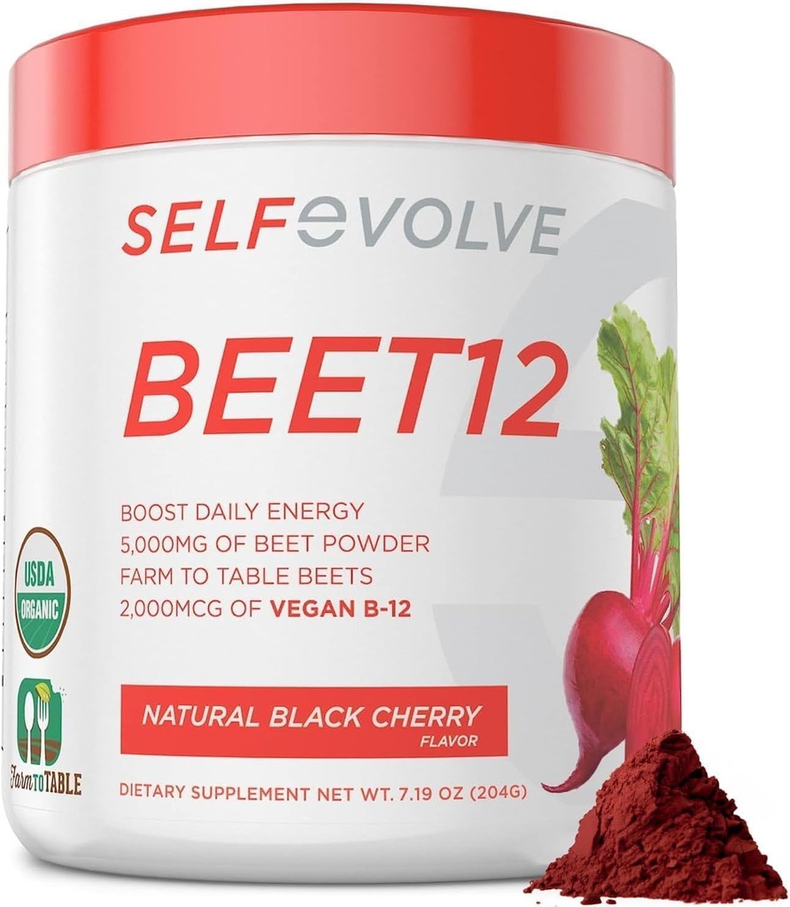 Roșcove Pulbere organică 5000mg cu vitamina B12 (Metilcobalamină) și urme minerale în aroma de cireșe negre naturale, 0g Zahăr adăugat 