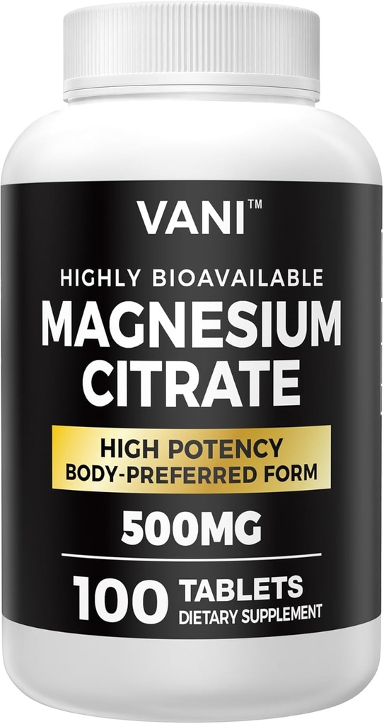 Citrat de magneziu 500MG 100 comprimate- Vegan sigur, absorbţie mare