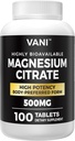 Citrat de magneziu 500MG 100 comprimate- Vegan sigur, absorbţie mare