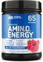 Optimum Nutrition Amino Energy - Pre Workout cu ceai verde, BCAA, Amino Acids, Keto Friendly, Green Coffee Extract, Powder energie - Blue Raspberry, 65 Serviri (Packaging May Vary)