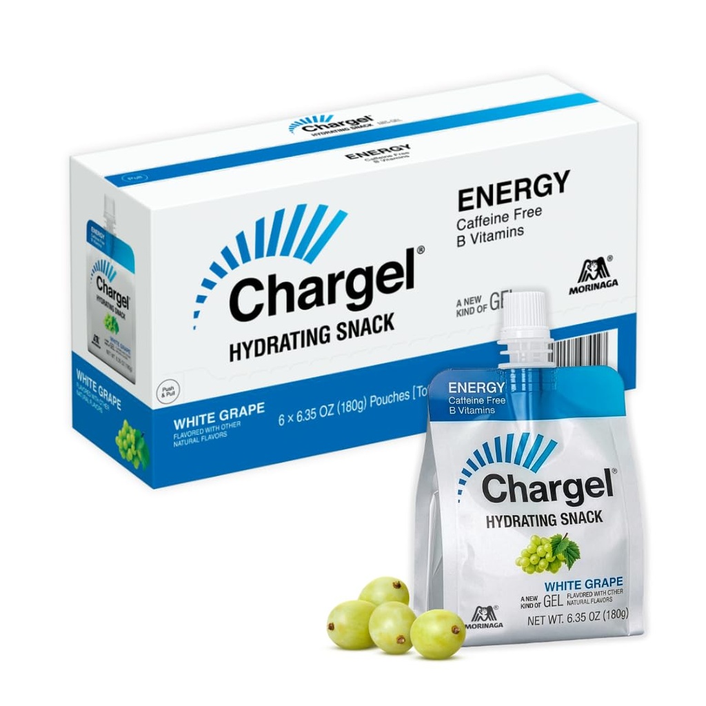 Încărcător struguri albi, Cafeina-Free Energie Instant Gel Running, Biciclete, Antrenament, Drumeții esențiale pentru femei și bărbați, Cadouri pentru alergători - Carbs Vitamine, Gluten gratuit - Pachet de 6 Gels - 6.35oz Fiecare