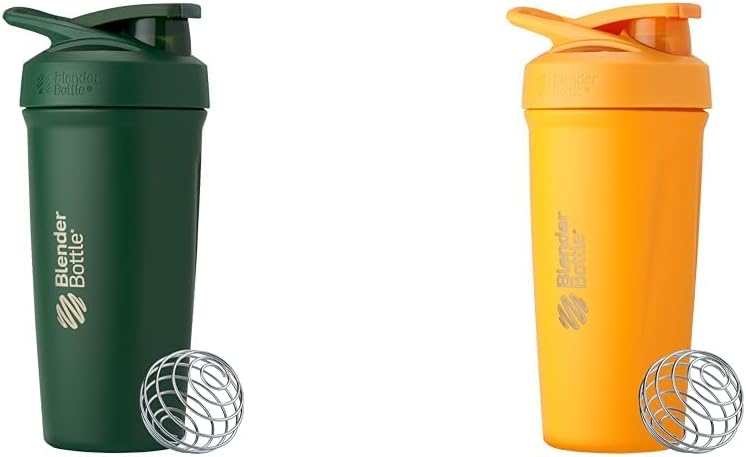 BlenderBottle 24-Ounce oțel inoxidabil Shaker Cup Bundle cu wire Whisk - pădure și mango