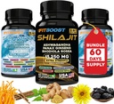 60Day Supply Sea Moss și Shilajit Bundle pentru bărbați All-in-1 Vitality Seamoss Black Seed Oil Ashwagandha Burdock Root Delicately Pregătite pentru tine la Raintain & Regain Putere
