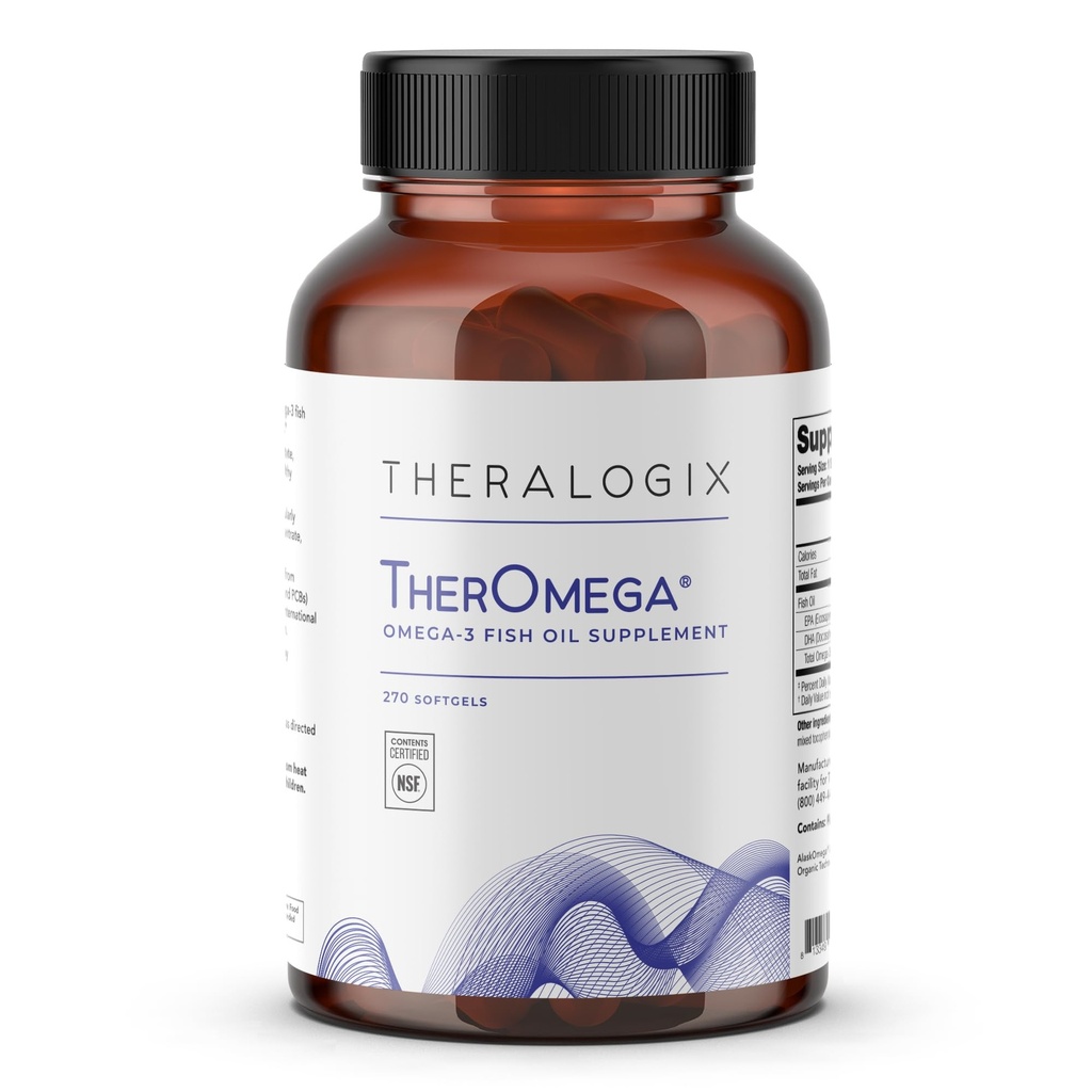Theralogix TherOmega Omega-3 Fish Oil Supplement - Supports Heart, Brain, Immune & Joint Health* - 700 mg DHA & EPA from Wild Alaska Pollock - Sustainable Sourced - NSF Certified - 270 Softgels