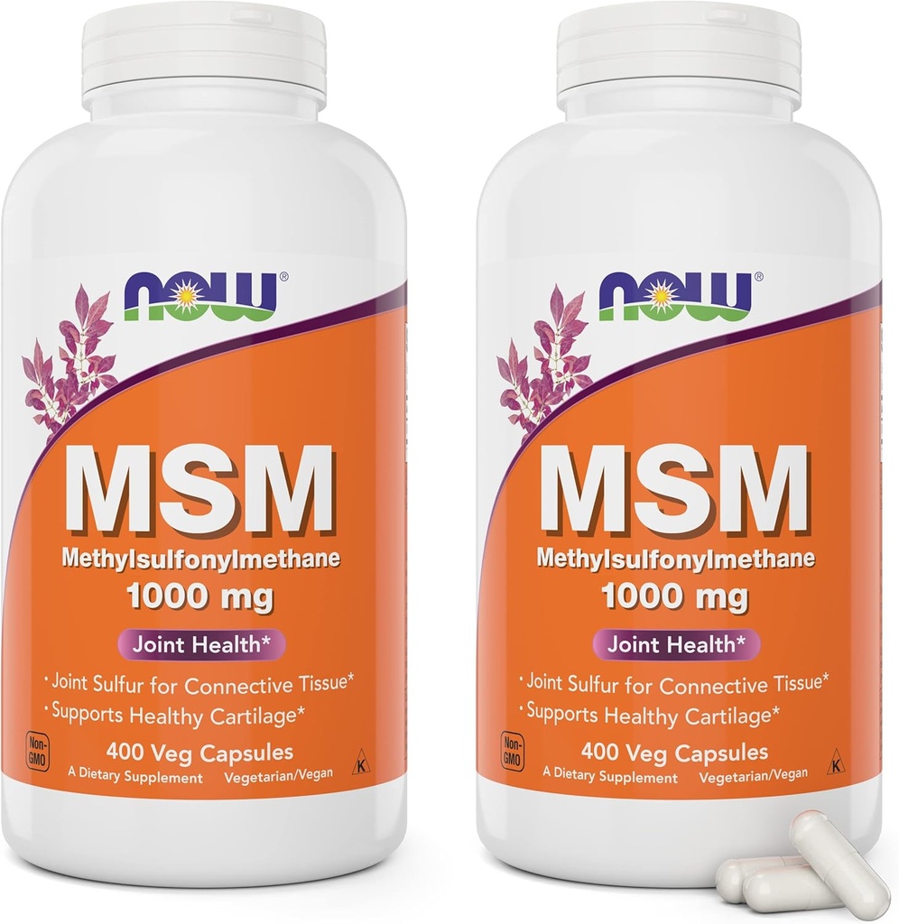 Acum MSM 1000mg, 400 Veg Capsule (Pachet de 2) Methyl-Sulphonyl-Metan, Made in USA, Supplement de sulf, Non-GMO, Vegan / Vegetarian Friendly
