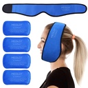 LotFancy Face Pack Ice Wrap pentru TMJ, Wisdom Teeth, cu 4 Reusable Hot Therapy Gel Packs, Durere de relief pentru cap, chirurgie orală și facială, implanturi dentare, albastru