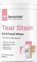 Tear Stain Remover eye Wipes for Dogs & Cats, Cleans Eye Boogers and Gunk Descarca, Facial Cleansing with Aloe Vera (Fragrance Free)