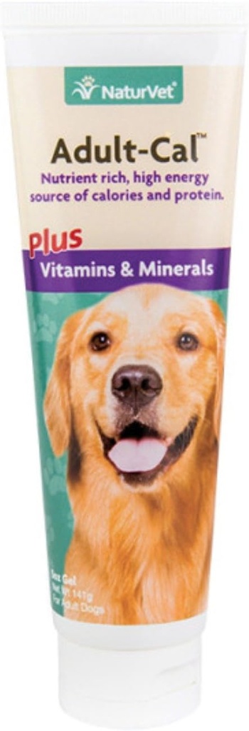 NaturVet Adult-Cal Nutritional Gel Plus Vitamine & Minerale pentru câini, 5 oz Gel, Made in USA