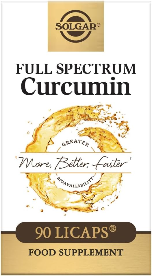 Solgar Spectrum Curcumin - 90 LiCaps - Absorbție superioară - Brain, Joint & Immune Health - Non-GMO, Vegan, Gluten Free, Dairy Free - 90 Servings