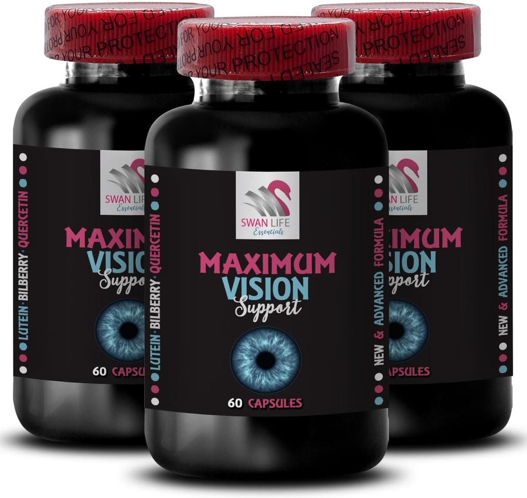 Vedere mai bună - EYE VIZIUNE SUPLIMENT - Focus ascuțitor, Vedere Crisp, Imagine mai clară, Accent avantaj, Claritate Vision, Percepție pură, Vedere puternică, Vedere clară, Scene luminoase 3 Sticla 180 Caps