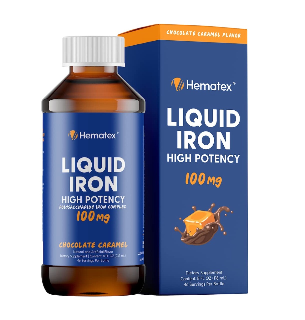 Suplimente de fier pentru barbati Fier lichid de mare potenta pentru adulti de Hematex - 100 mg Polizaharide Complex de fier Suplimente de fier pentru anemie si deficit de fier