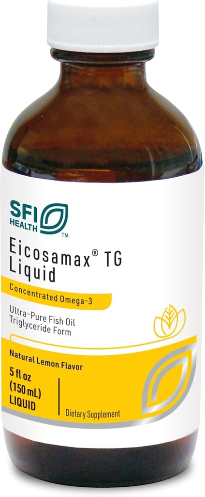 Klaire Labs SFI Health Eicosamax TG ulei de pește - Ultra Pure Omega-3 Pastile de ulei de pește cu EPA/DHA - Sustenabil sursate - Aroma de lămâie naturală pentru nici Burps Fishy sau gust (30 Servings / 5 fl oz)