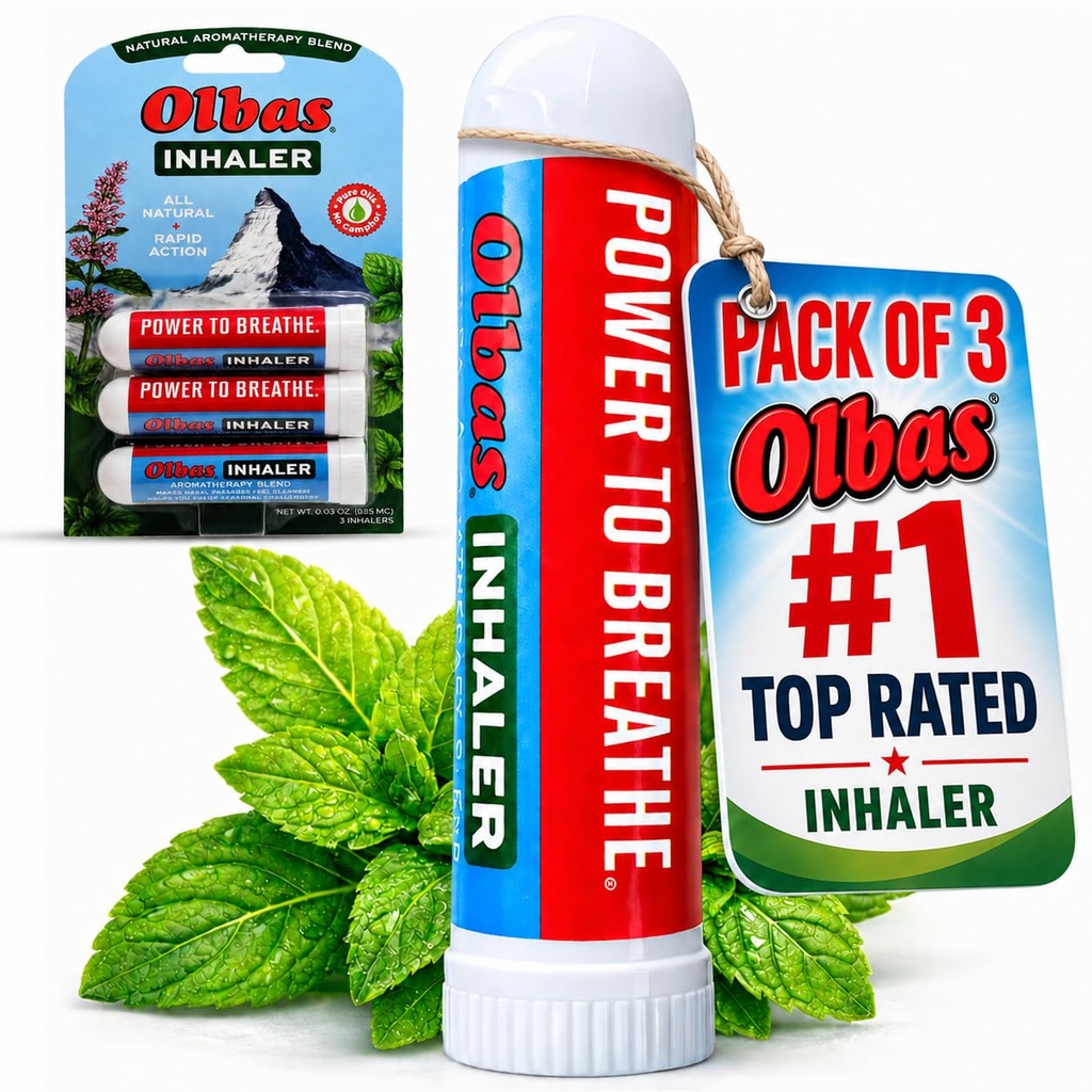 Olbas Nasal Relief Inhaler Aromaterapie/Inhalator Aromatic, 0,01 Oz, 3-Pachet