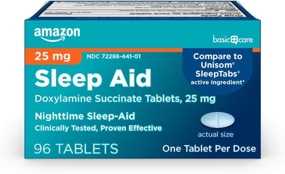 Îngrijire de bază pe timp de noapte somn comprimate de ajutor pentru adulți, Doxilamine Succinat 25 mg, 96 Conte