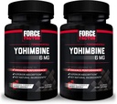 Force Factor Yohimbine Supliment pentru bărbaţi, Yohimbe Bark extract cu absorbţie superioară pentru a îmbunătăţi performanţa, 6mg Yohimbine Bark pastile cu ingrediente naturale cheie, 30 Conte (Pachet de 2)