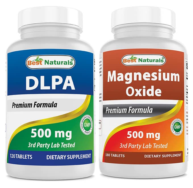 Cele mai bune naturale DLPA 500 mg & Oxid de magneziu 500 mg