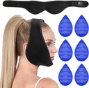 Înțelepciune Dinți dinți de gheață Pack cap Wrap, Face Ice Pack pentru Dinți Înțelepciune, Jaw Ice Pack pentru Chirurgie facială cu 6 Gel Rece fierbinte pentru TMJ Durere de relief, Extracția dinților, Tonsillectomie Recovery-Black
