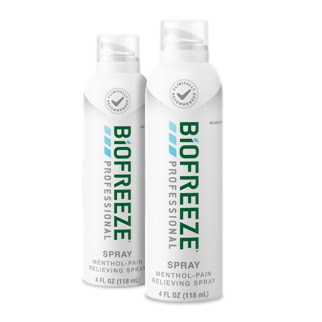 Biofroze Professional Putere Relief Aerosol Spray, Artrita Durere Reliever, Genunchi și Relief Back, Dureri musculare, FSA eligibile, 2 Pack (4 FL OZ Biofreeze Mentol Spray)