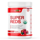 LIVEGOODTM Ecologic Super Reds cu Alfalfa, Barley Grass, Sfeclă, rodie, Seminte de struguri, Vegan, Gluten Free, 9.25 Oz