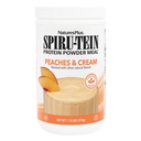 NaturesPlus SPIRU-TEIN Shake - Peaches & Cream Flavor - 1,1 lbs, Spirulina Pulbere de proteine - Inlocuirea mesei pe bază de plante, vitamine si minerale pentru energie - Vegetarian, Gluten-Free - 15 Serviri