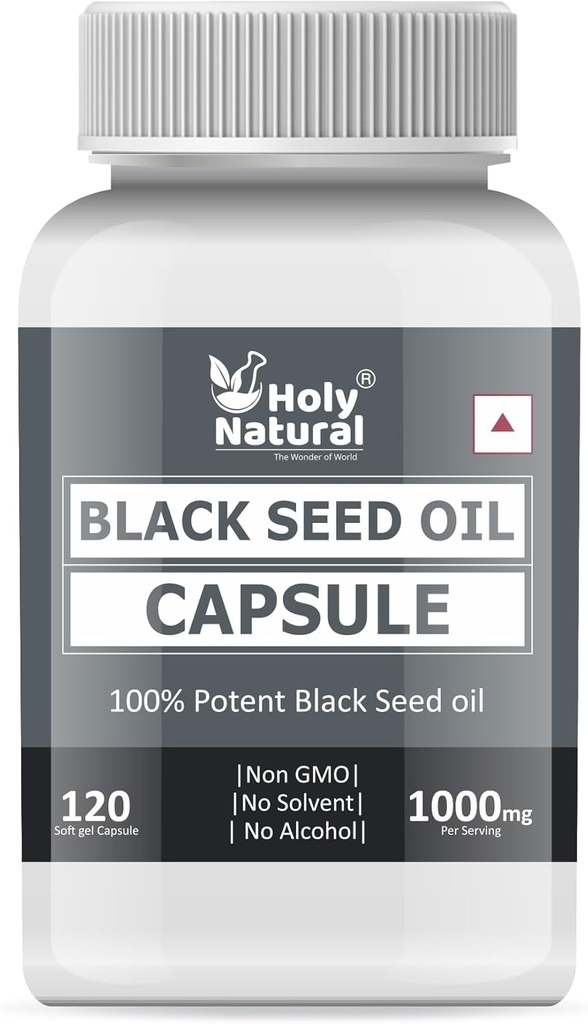 Black Seed Seed Oil Softgel Capsule 500mg (120 Softgel) Premium calitate rece presat Nigella Sativa Seeds Oil I 2 luni Supliment I Rich Thymochinon, Vitamina E & Omega 3 6 9
