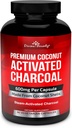 Divine Bounty Capsule de cărbune organic activate - 600 mg Pastile de nucă de cocos Charcoal - 90 Veggie Caps
