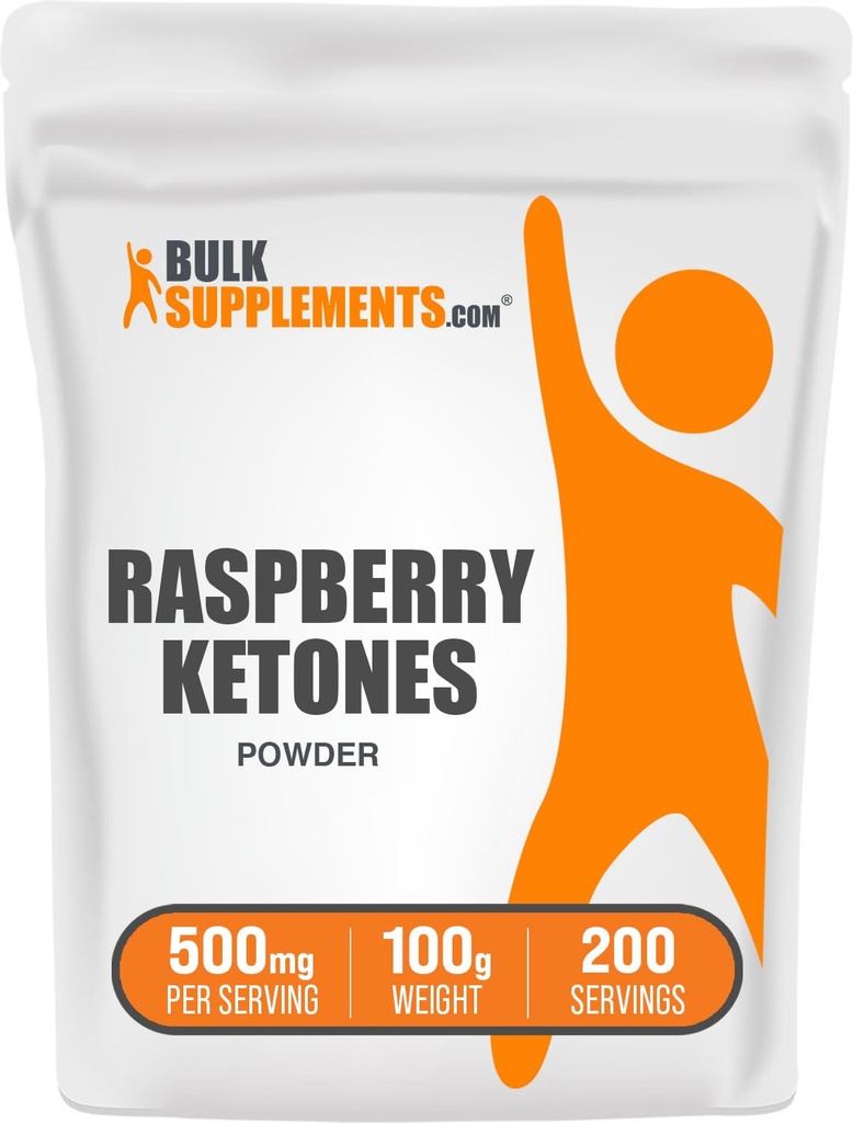 BulkSupplements.com Cetone de zmeură pulbere - supliment cetone zmeură, sursă antioxidant - pentru suport energetic, gluten gratuit, 500 mg per Serving, 100g (3.5 oz) (Pachet de 1)
