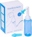 Neti Pot Sinus Clătire Sticla presiune Irigare nazala Spală Sinus clătire Kit de curățare a nasului pentru adulți & copii BPA gratuit (300ML, albastru)