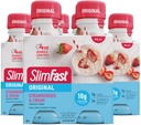 SlimFast Masă de înlocuire Shake, original căpșuni și cremă, 10g de gata să bea proteine pentru pierderea in greutate, 11 Fl. Oz Sticla, 4 Count (Pachet de 3) (Pachet de mai Vary)