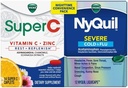 Vicks NyQuil şi Super C Convenience Pack: NyQuil Medicina severa pentru Putere Max Rece şi Flu Relief, convenabil ambalate cu Vicks Super C Rest şi Replenish Daily Supplement, 26ct