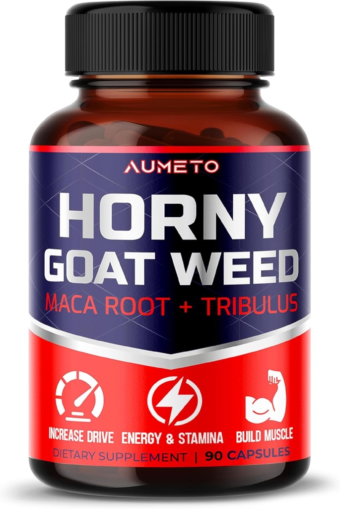 Horny Goat buruieni Supliment cu L-Arginine Tribulus Terrestris Maca Root Tongkat Ali - Bărbat energie, Putere și suport de memorie (90 Conte (Pachet de 1)