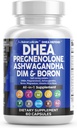 DHEA 200 mg Supliment Gragnanolon 100 mg pentru bărbaţi şi femei cu DIM Ashwagandha Boron 6mg Complex de calciu magneziu Zinc 50mg Vitamina D3 5000 UI Hormone Support Capsule Pastile fabricate în Statele Unite ale Americii 60 Conte
