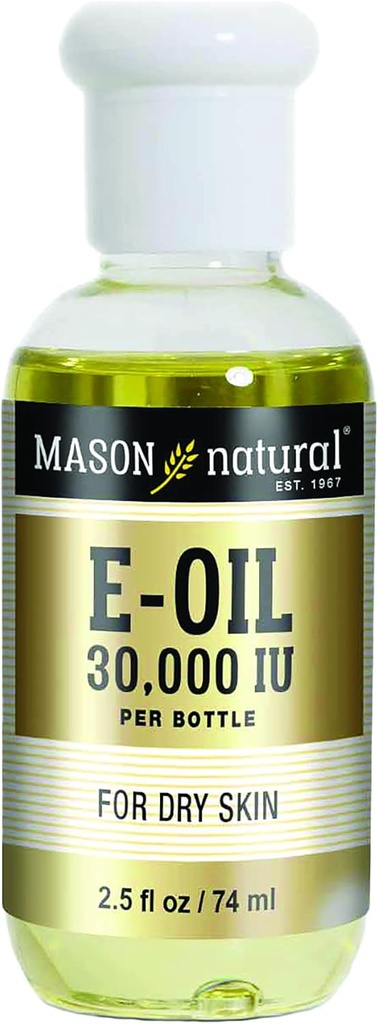 MASON NATURAL Vitamina E Ulei, 30000 ui, Potrivit pentru vegetarieni, Utilizați Topic pentru a ajuta la hidratarea Dull, piele uscată sau să ia ca supliment alimentar pentru antioxidanți și beneficii anti-îmbătrânire, 2.5 Fl Oz
