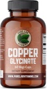 Vitamine pure Lab Copper Glycinate Supliment mineral - 1 mg - 60 Capace Vegane esențiale pentru producția de colagen, susține sistemul imunitar și formarea celulelor roșii din sânge - Gluten gratuit Made în Canada