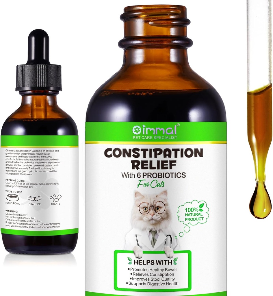 Cat Constipaţie Relief, 2 Fl Oz Constipaţie Relief pentru Cat, Cat Laxative, Cat Laxative Constipaţie Relief, Stool Softener, Susţine Digestive Health