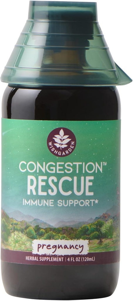 WishGarden Herbs Congestionare Suport Imun pentru Sarcina - Soothes Sore Throats, Upper Respiratory Tract și Sinuse, Sprijină un răspuns sănătos Febră, Sigur pentru Sarcina & Postpartum, 4oz