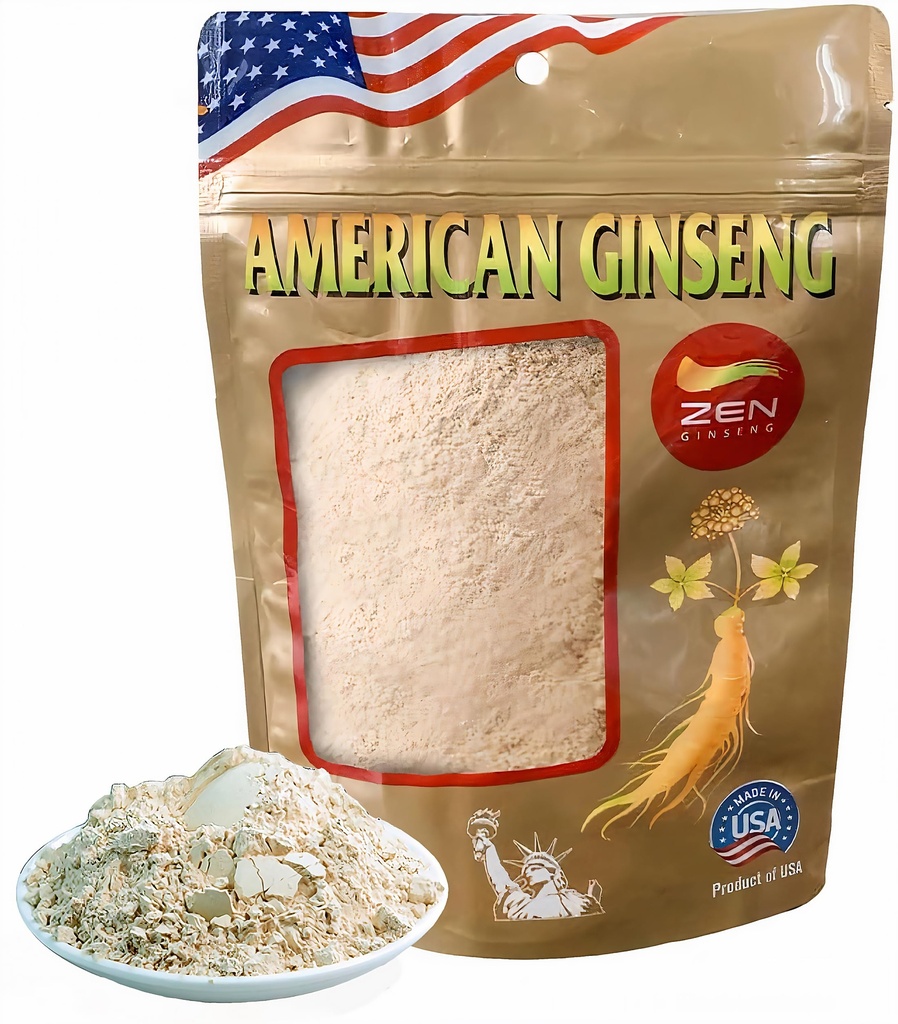 Zen Ginseng Powder - 4 oz. Sac de Wisconsin american Ginseng - non-GMO, Gluten gratuit - pentru supa, Ceaiuri, Cafea, Sucuri, Smoothies și coace.