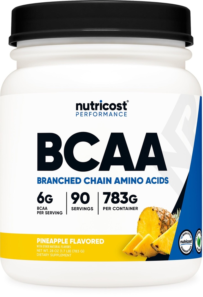 Nutricost BCAA Powder (Pineapple, 90 Servings) - Raportul optim 2:1:1
