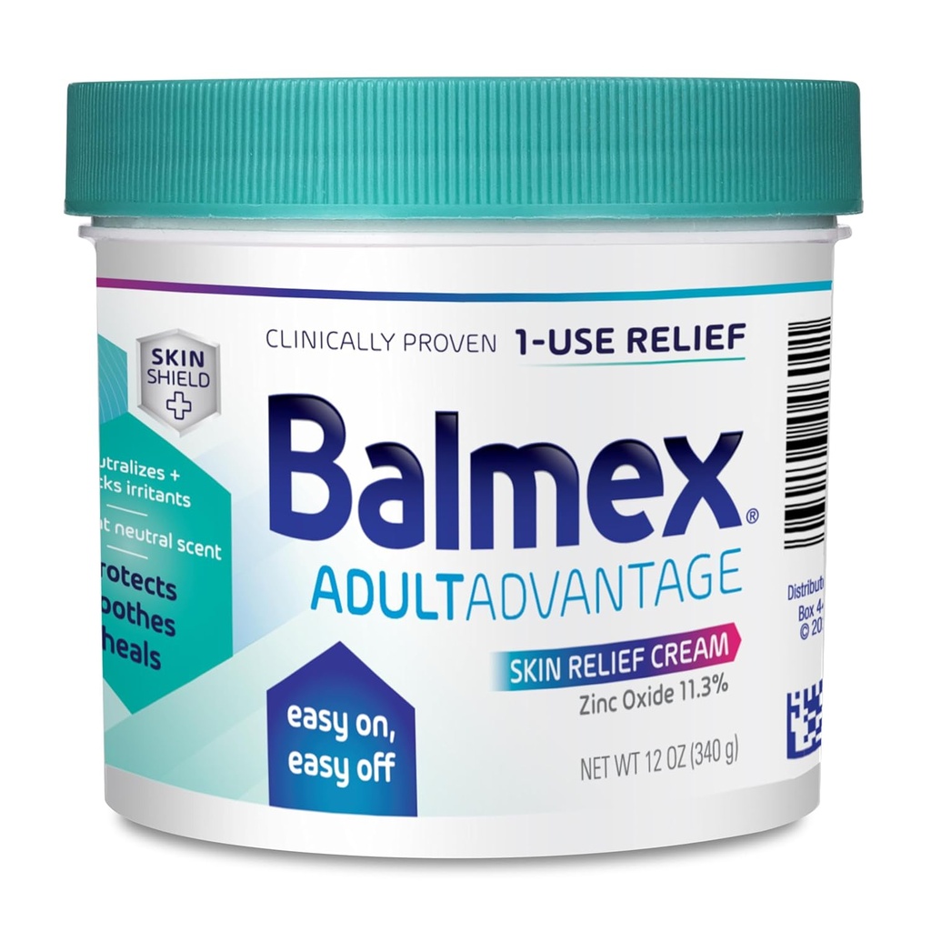 Balmex Adult Eruptie Eruptie de relief Bariera Crema pentru Incontinenta Ingrijire, Easy-On, Easy-Off, 12 oz