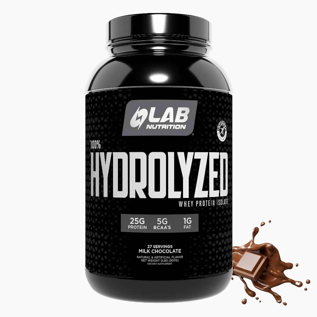 100% Izolat de proteine hidrolizate Whey (2 lire, aromă de ciocolată) 25gr de proteine, Build Muscle, Lean musculare de creștere, Digestion Easy, Gluten Free, Lactoză gratuit, Absorbare rapidă.
