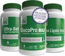 Pachet de rapel pentru glucoză sănătoasă cu GlucoPro Max, Acid lipoic alfa şi MultiVitamina Ultra-Betică