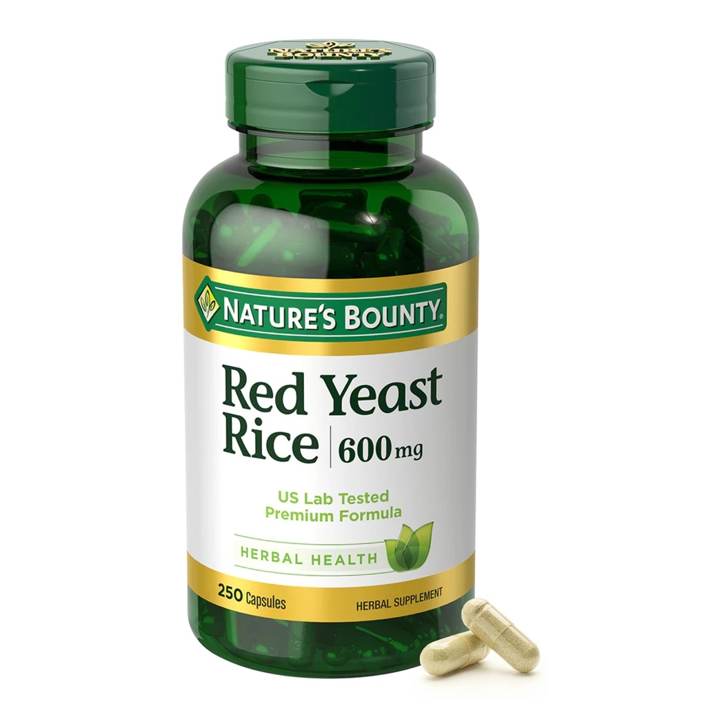 Natura's Bounty Red Yeast Rice, Herbal Supplement, 600mg, 250 capsule