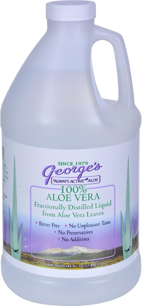 Georges Aloe Vera - Fractionally Distilled Liquid - Bitter Free - No Conservatives - 64 fl oz (Pachet de 4)