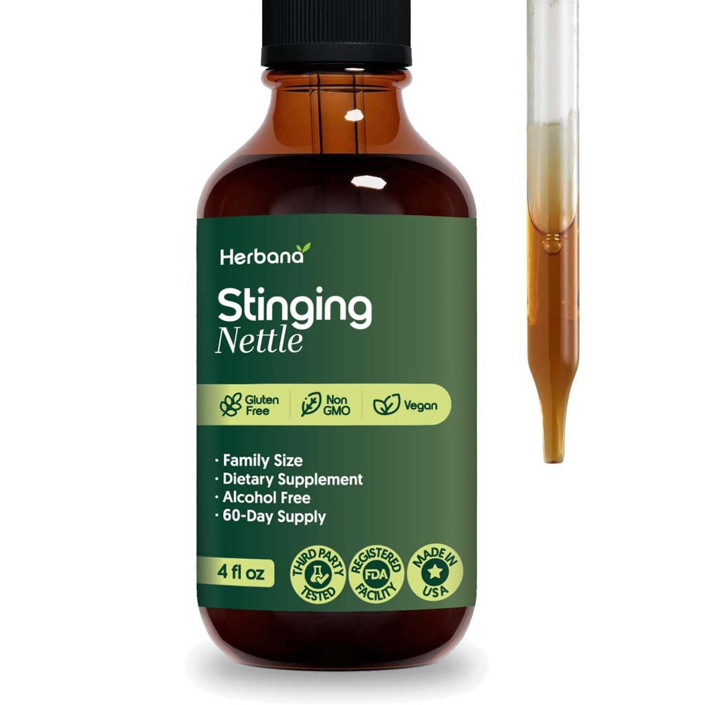 Stinging Nettle Leaf și rădăcină 4 fl oz Extract lichid - Suport urinar natural și rinichi pentru om și femeie - Organic Urtica Dioica - Suplimentul plantei de înaltă potențial - 90 de zile de aprovizionare